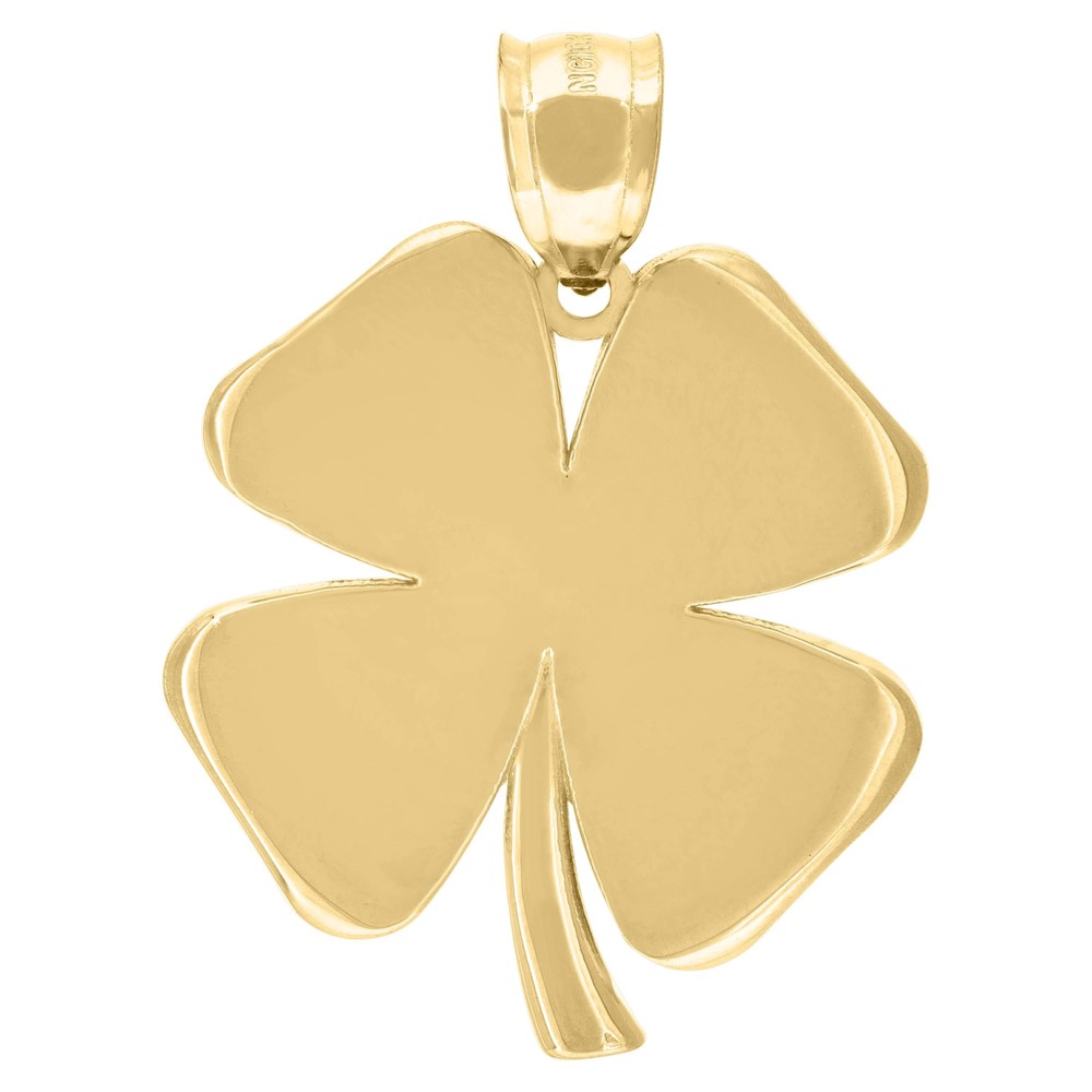 10kt 10k Yellow Gold Womens Four Leaf Charm Pendant